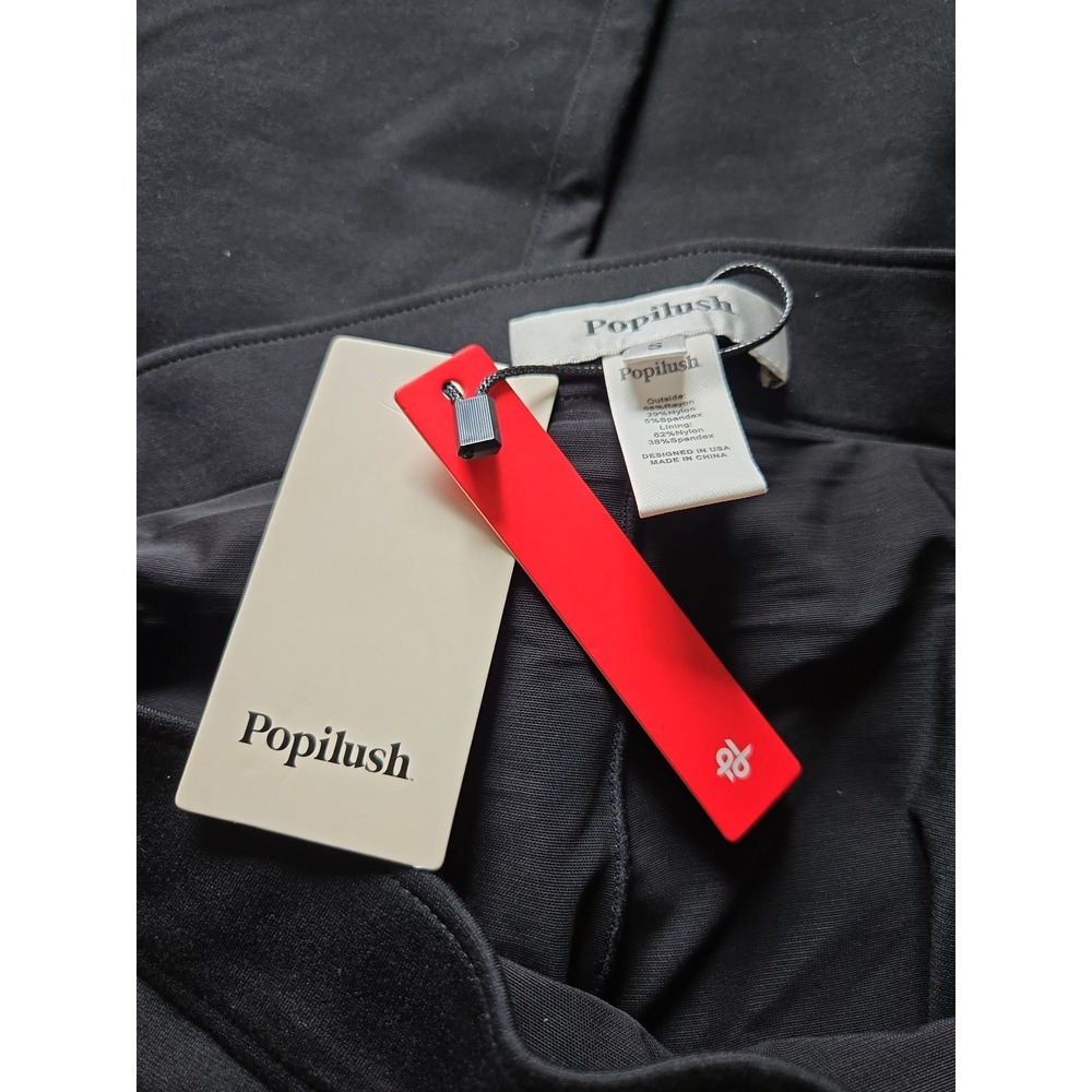Popilush Black Wide Leg Shapewear Trousers High Waisted Dress Pants S NEW‎ - Picture 6 of 14